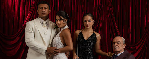 Família Guerra é formada por Xamã,  Giullia Buscacio, Mel Maia e Roberto Pirillo